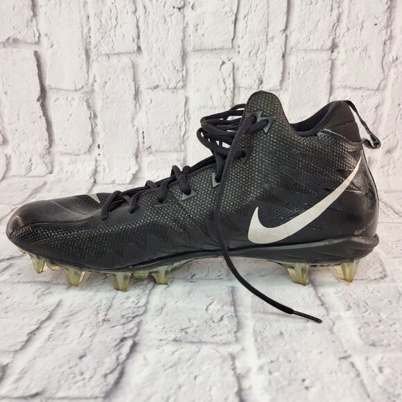 Nike Alpha Menace Pro Mens Mid Football Cleats Sz 14 Black Silver 880410-010 - Picture 2 of 12